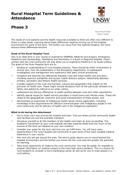 Rural Hospital Term Guidelines