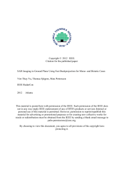 SAR Imaging in Ground Plane Using Fast Backprojection for Mono