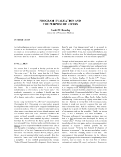 Program Evaluation and the Purpose of Rivers