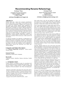 Recommending Rename Refactorings