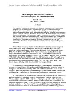 A Meta-Analysis of the Relationship Between Emotional Intelligence