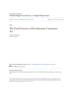 The Fourth Section of the Interstate Commerce Act