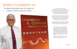 ROBIN CHAMBERS AO - China House Consultancy