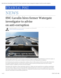 SNC-Lavalin hires former Watergate investigator