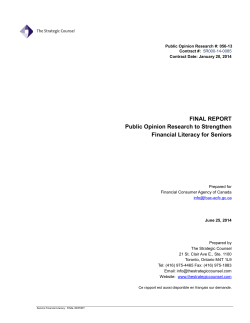 Public Opinion Research to Strengthen Financial