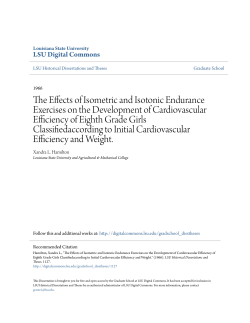 The Effects of Isometric and Isotonic Endurance Exercises on the