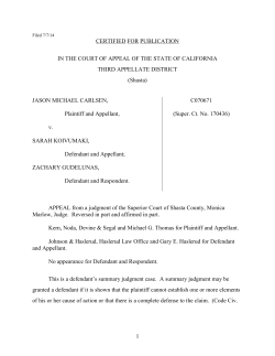 1 CERTIFIED FOR PUBLICATION IN THE COURT