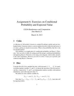 Assignment 6: Exercises on Conditional Probability and Expected
