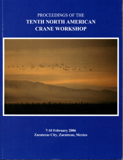 Proceedings of the Tenth North American Crane Workshop