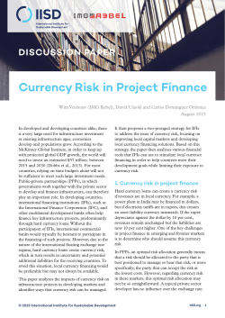 Currency Risk in Project Finance - International Institute for