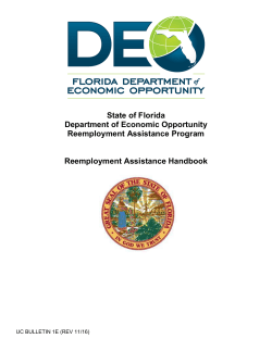 State of Florida Department of Economic Opportunity Reemployment