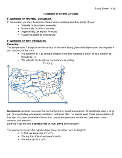 Study Sheet (14.1) Functions of Several Variables FUNCTIONS OF