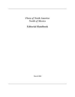 Flora of North America North of Mexico Editorial Handbook