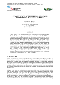 current status of geothermal resources development in central america