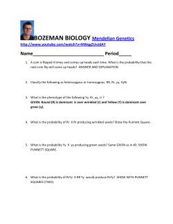 BOZEMAN BIOLOGY Mendelian Genetics