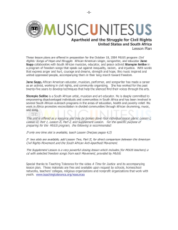 Apartheid and the Struggle for Civil Rights Lesson