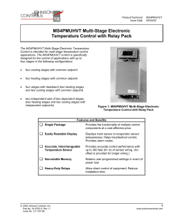 MS4PMUHVT Multi-Stage Electronic Temperature Control with