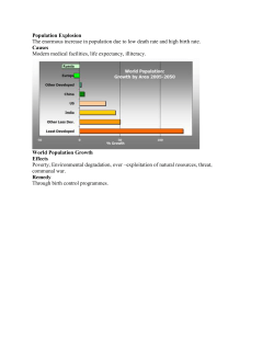 Population Explosion The enormous increase in population due to