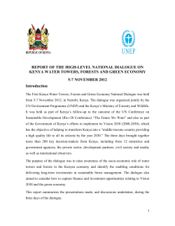 Kenya Water Towers , Forests and Green