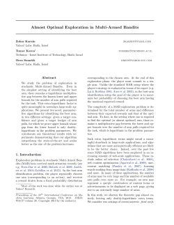 Almost Optimal Exploration in Multi-Armed Bandits
