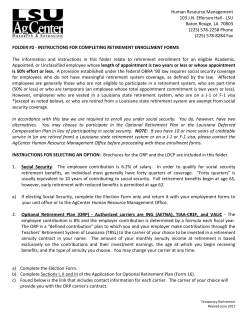 Instructions for Completing Retirement Enrollment