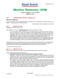 5 Days 4 Nights &ndash; Land Only Mexico City