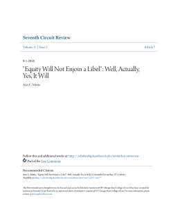 "Equity Will Not Enjoin a Libel": Well, Actually, Yes, It Will