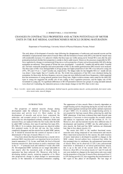 changes in contractile properties and action potentials of motor units