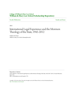 International Legal Experience and the Mormon Theology of the