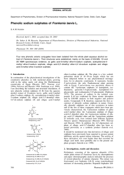 Phenolic sodium sulphates of Frankenia laevis L.