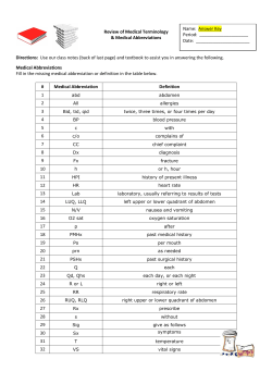 Answer Key Review of Medical Terminology