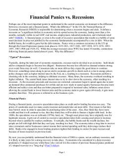 Financial Panics vs. Recessions