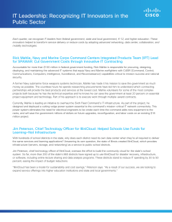 IT Leadership: Recognizing IT Innovators in the Public Sector