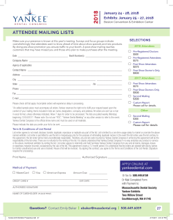 attendee mailing lists - Yankee Dental Congress