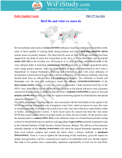 Bird flu and what we must do - English