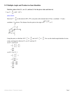 5-5 Multiple-Angle and Product-to-Sum Identities