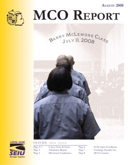 mco report - Michigan Corrections Organization