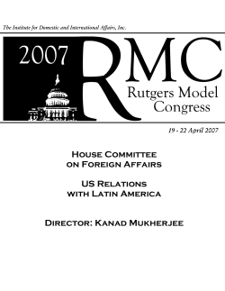 House Committee on Foreign Affairs US Relations with Latin