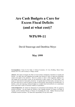 Are Cash Budgets a Cure for Excess Fiscal Deficits