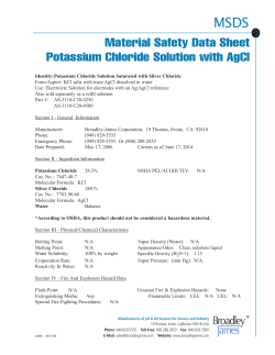 MSDS&ndash;Potassium Chloride Solution Saturated with Silver Chloride