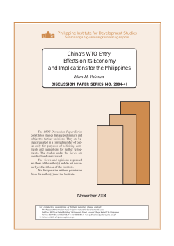 China`s WTO Entry: Effects on Its Economy and Implications for the