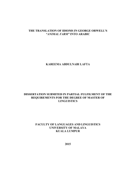 the translation of idioms in george orwell‟s &ldquo;animal farm&rdquo; into arabic