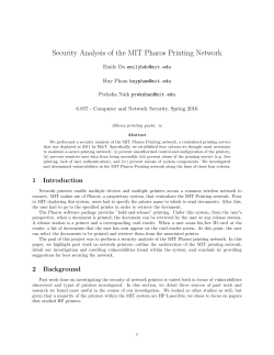 Security Analysis of the MIT Pharos Printing Network