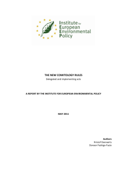 The New Comitology Rules - Delegated and Implementing Acts