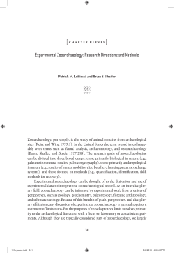 Experimental Zooarchaeology: Research Directions and Methods