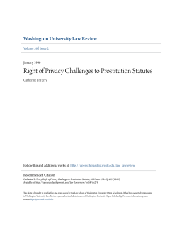 Right of Privacy Challenges to Prostitution Statutes