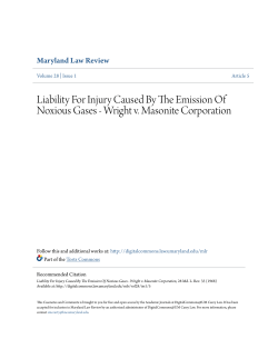 Liability For Injury Caused By The Emission Of Noxious Gases
