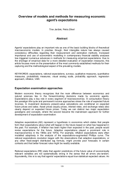 Overview of models and methods for measuring economic agent`s