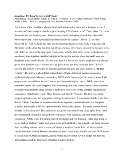 Sometimes It`s Good to Have a Stiff-Neck!