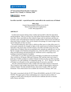 Sea-effect snowfall &ndash; a special hazard for road traffic in the coastal